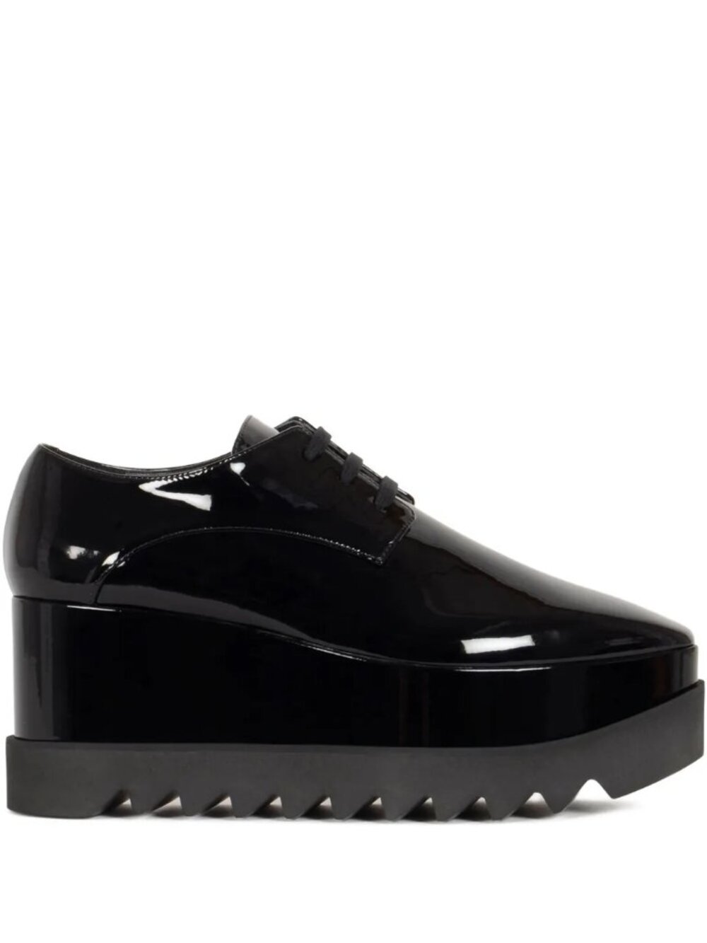 NWB Stella McCartney 80mm Elyse Shiny Patent Oxford Shoes Black Size 39.5 - Picture 2 of 16